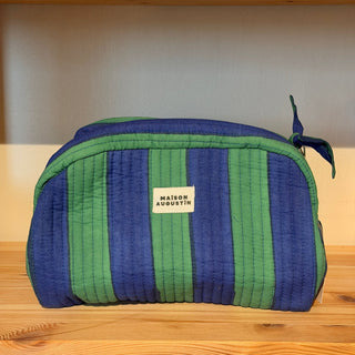 Toiletzak Blauw-groen gestreept