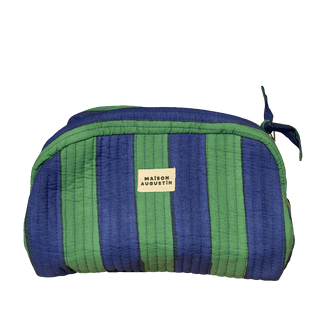 Toiletzak Blauw-groen gestreept