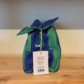 Toiletzak Blauw-groen gestreept