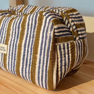 Toiletzak Groen-blauw gestreept