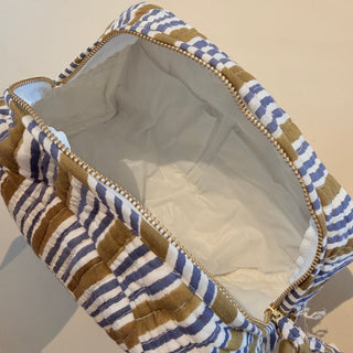 Toiletzak Groen-blauw gestreept