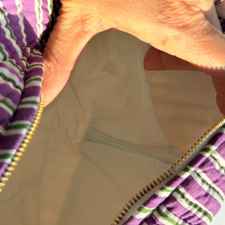 Toiletzak large - Paars/groen gestreept