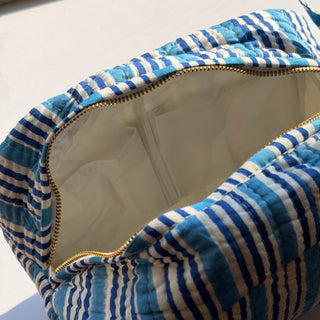 Toiletzak large - Blauwe strepen