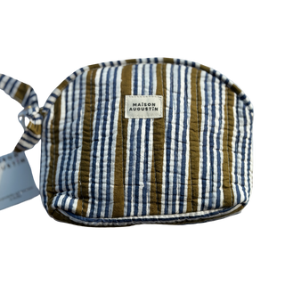 Makeup bag small - Groen/blauw gestreept