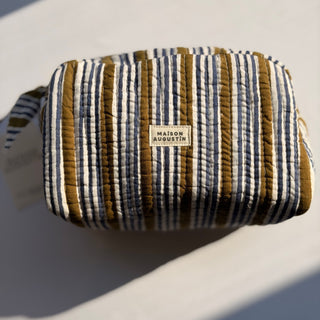 Toiletzak large - Groen/blauw gestreept