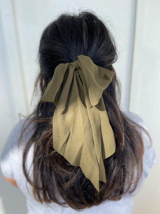 Crepe Scrunchie met strik - 2 stuks