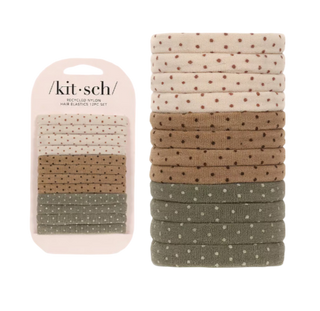 élastiques à cheveux recyclés à pois - 12 pièces