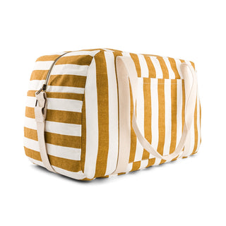Weekend bag - Cognac/white